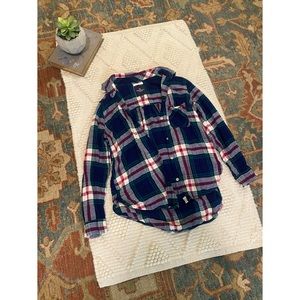 American Eagle Boyfriend Fit Plaid Flannel, Size Medium